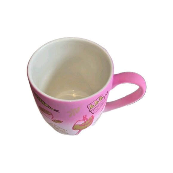New Pink & Gold Sardines LEMON Cocktail Soft Touch Coffee Mug Gift - Picture 2 of 3